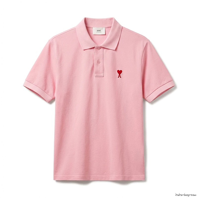 AMI Love Pink Polo Shirt
