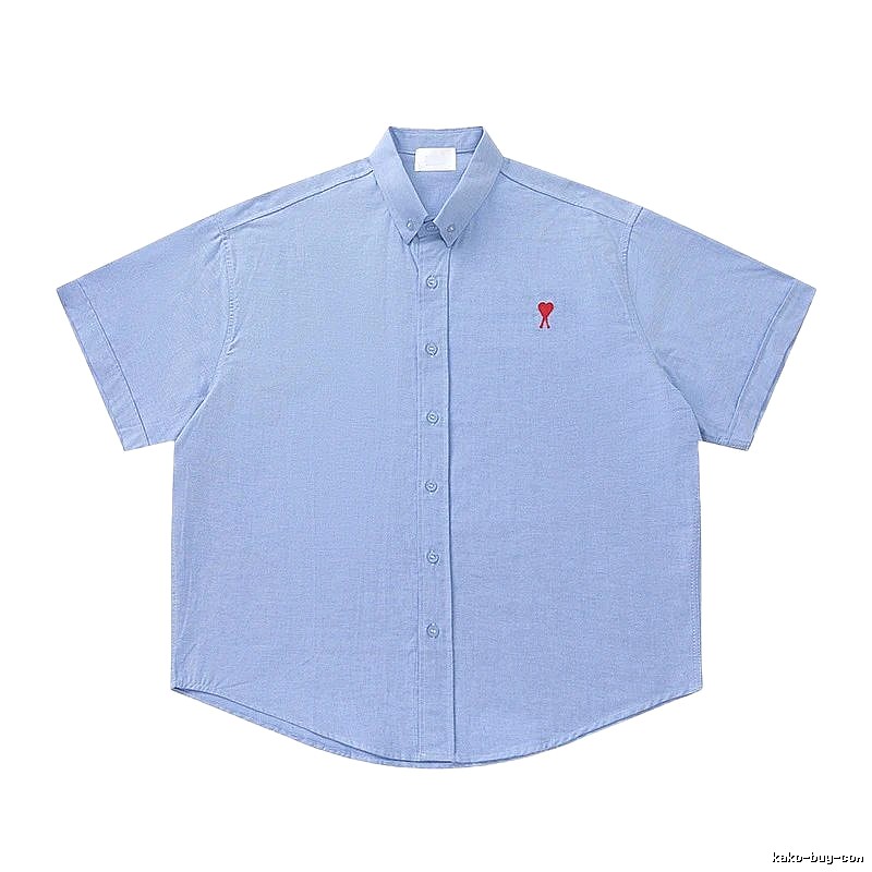 AMI Love Series Simple Style Blue Shirt