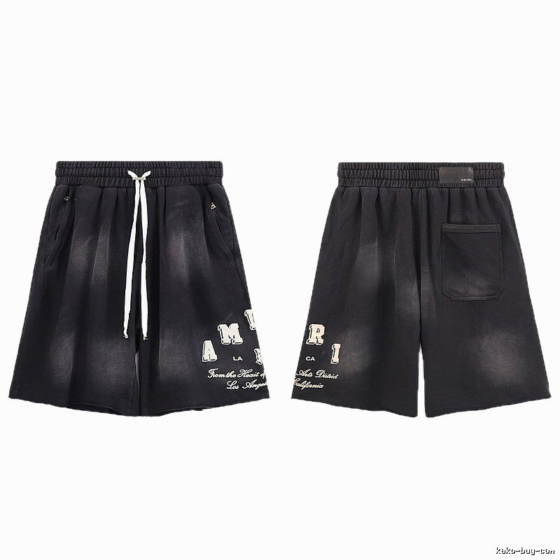 AMIRI Letter Print Street Style Black Shorts