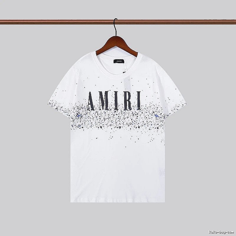 Amiri Logo Detail Graphic T-shirt White Blue Amiri with Relaxed Feel