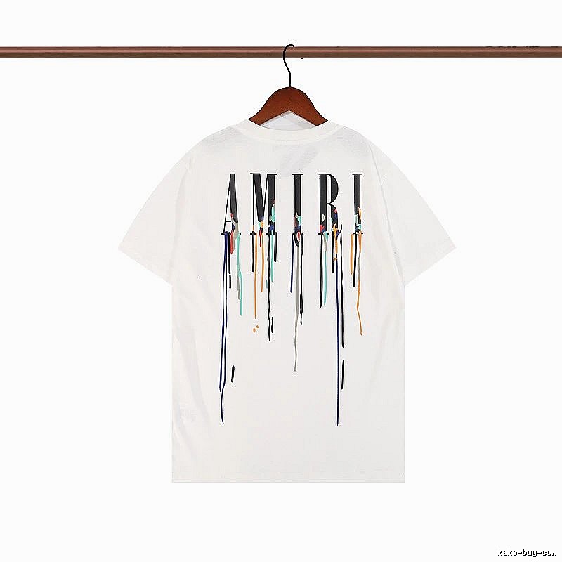Amiri Patterned Graphic T-shirt White Blue Amiri with Polished Detail
