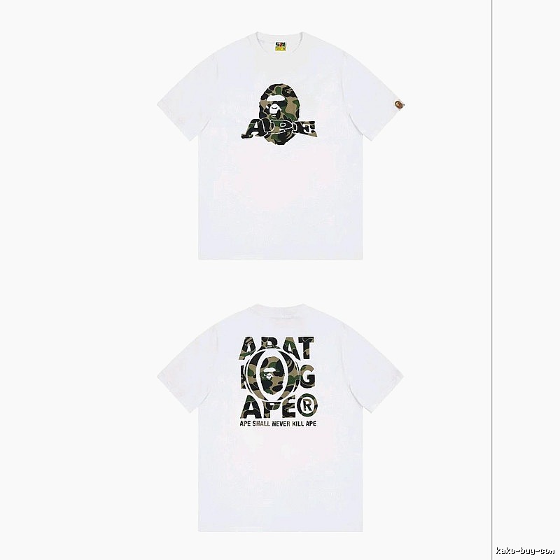 Bape Ape Head Camouflage Style White T-shirt