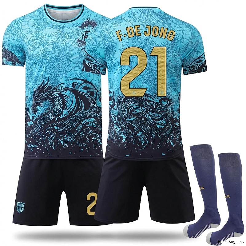 Barcelona retro style blue jersey