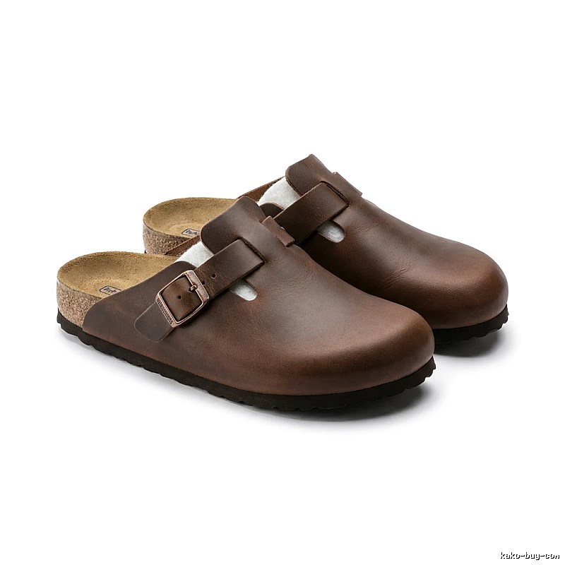 BIRKENSTOCK brown retro-style wooden clogs