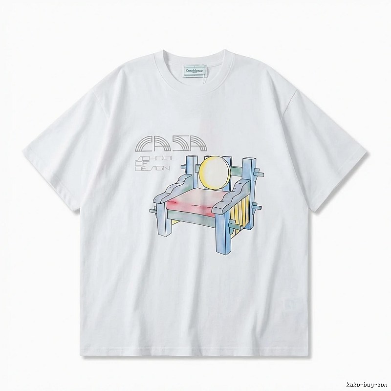 Casablanca cartoon-style white T-shirt