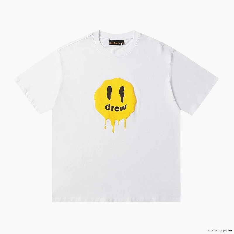 DREW Melted Smiley Streetwear White Short Sleeve T-shirt