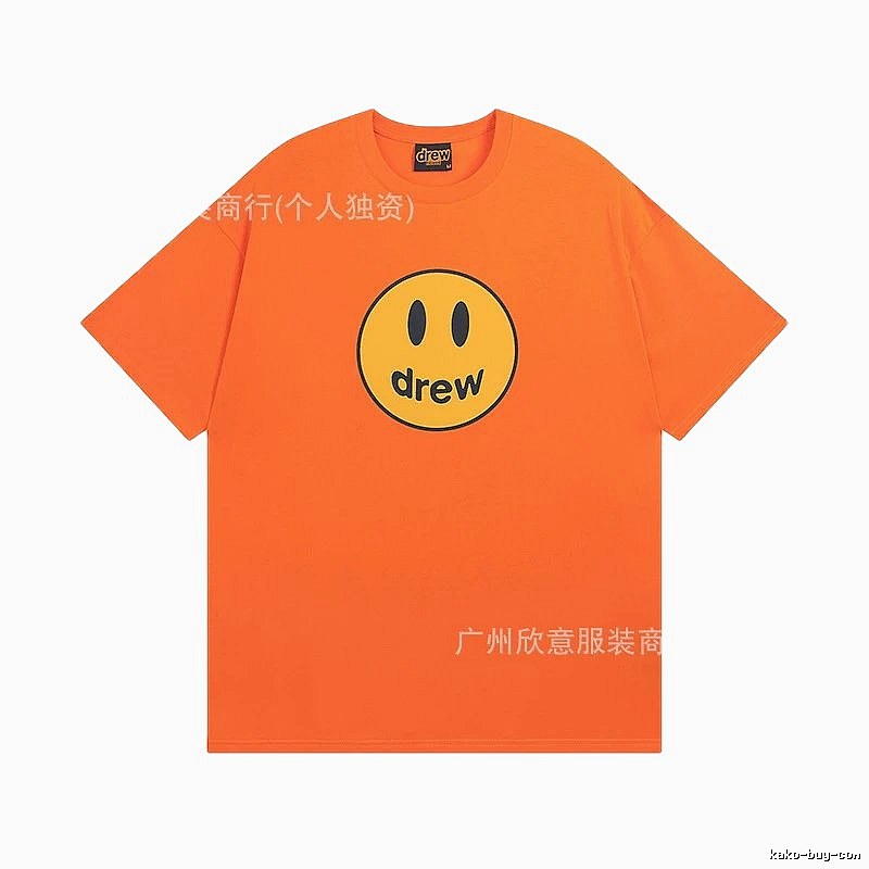 DREW Smiley Series Street Style Orange Short Sleeve T-shirt