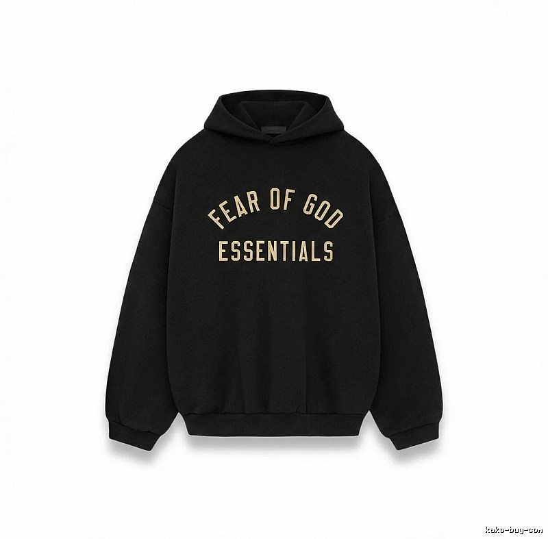 ESSENTIALS minimalist style black sweatshirt