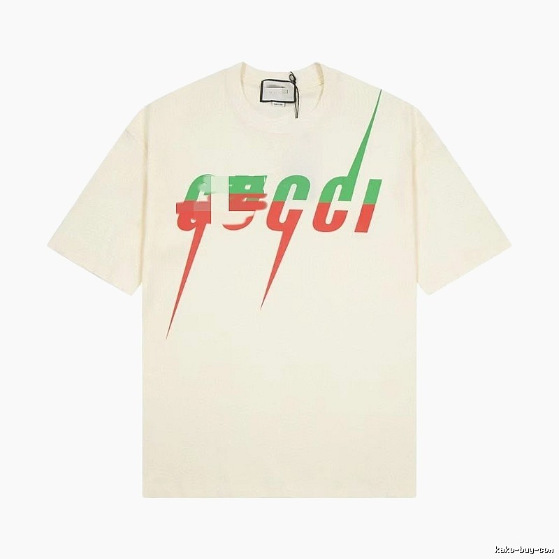 Gucci Color-block Print Casual Style Off-white Short-sleeve T-shirt