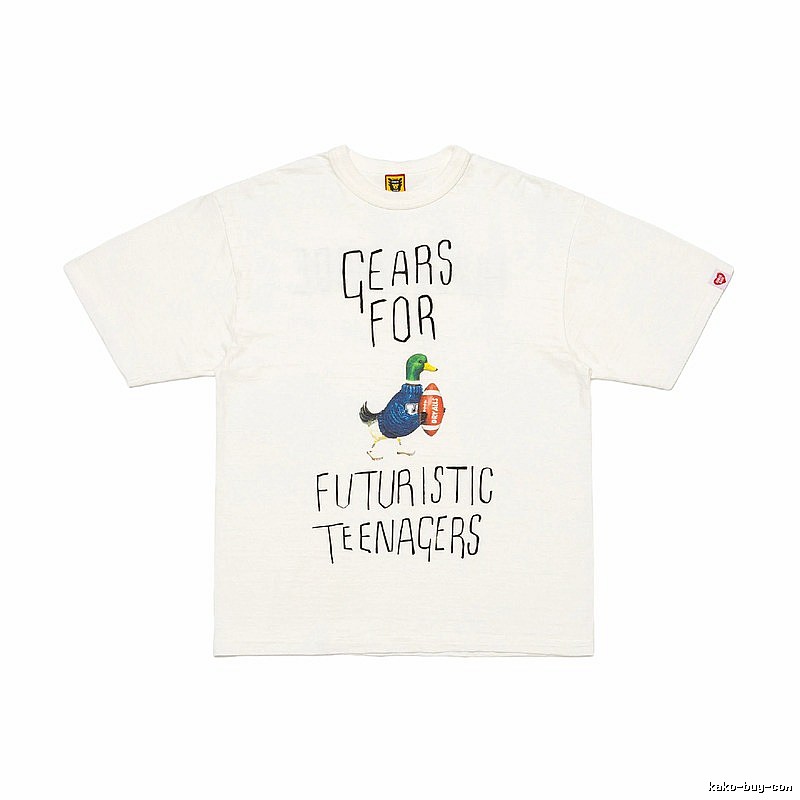 HUMAN MADE Japanese Streetwear Green Duck Printed Off-white T-shirt