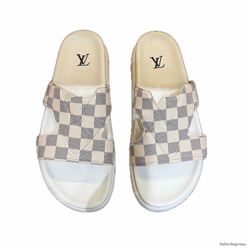 Louis Vuitton Casual Style Checkerboard Off-white Slippers
