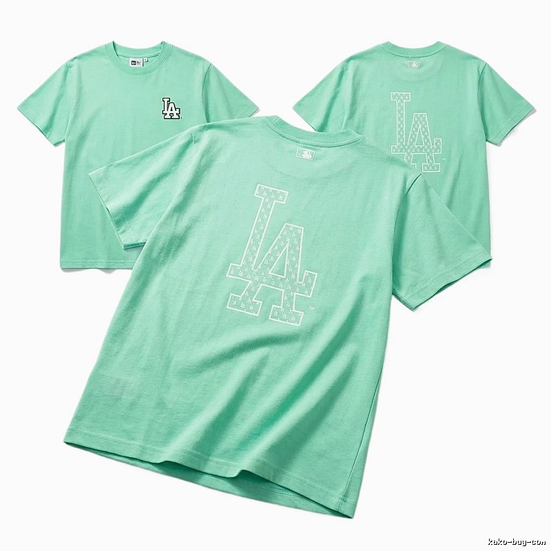 MLB LA series fresh style green T-shirt
