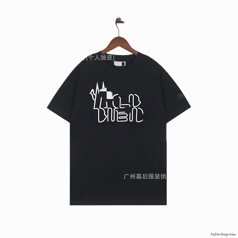 Moncler Neon Print Trendy & Cool Black T-Shirt