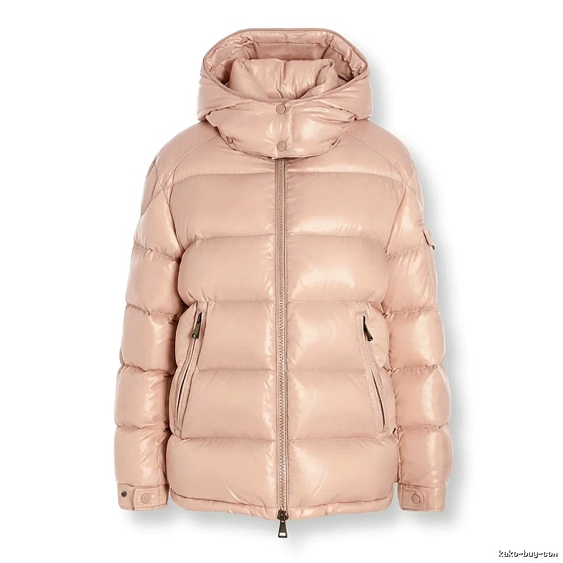 Moncler shiny casual pink down jacket