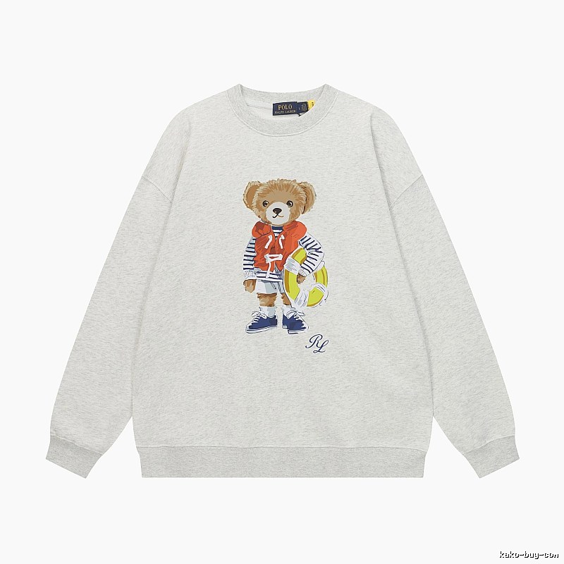 Ralph Lauren Bear Print Light Grey Sweatshirt