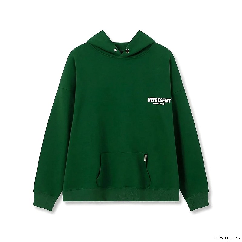 REPRESENT Simple Style Green Hoodie