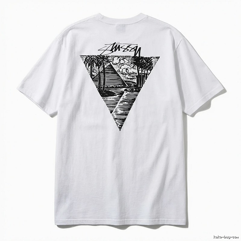Stussy triangle print white T-shirt