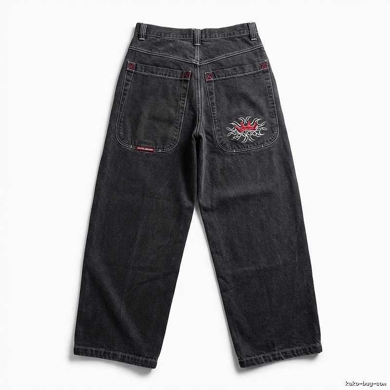 Y2K style retro black jeans