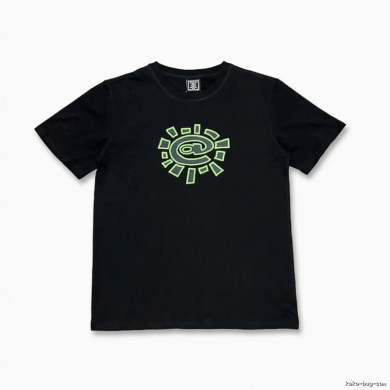 ADWYSD trendy brand black printed T-shirt