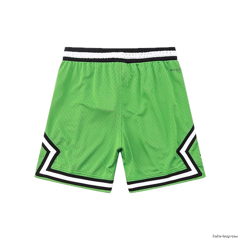 AJ basketball-style green shorts