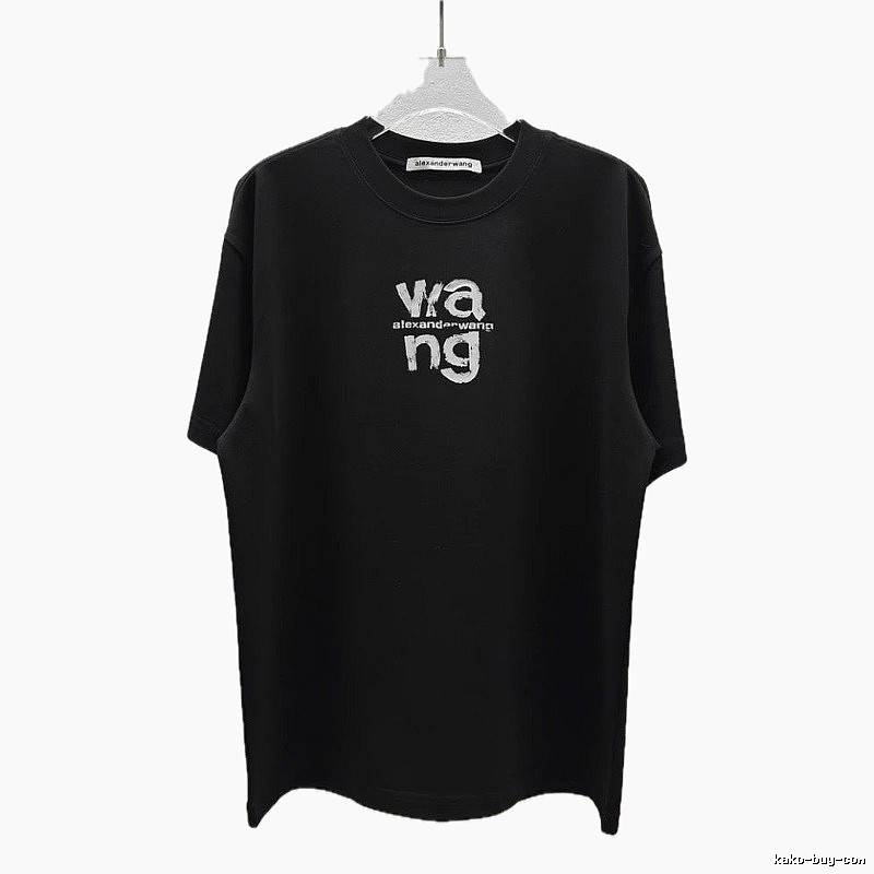 Alexander Wang Letter Print Cool Black T-Shirt