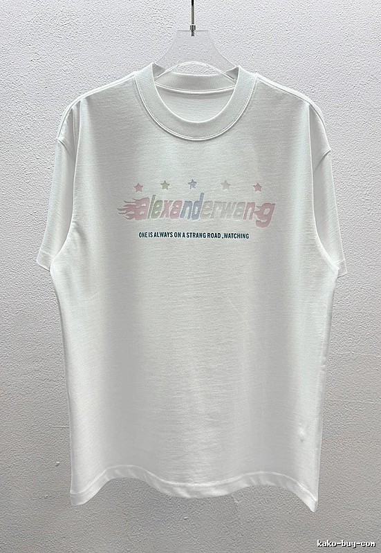 Alexander Wang Letter Print Street Style White T-Shirt
