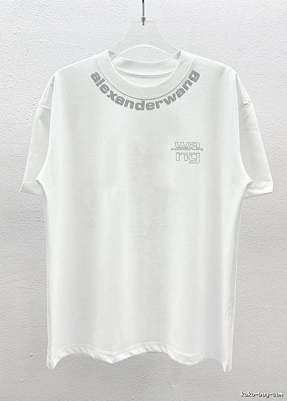Alexander Wang Printed Street Style White T-Shirt