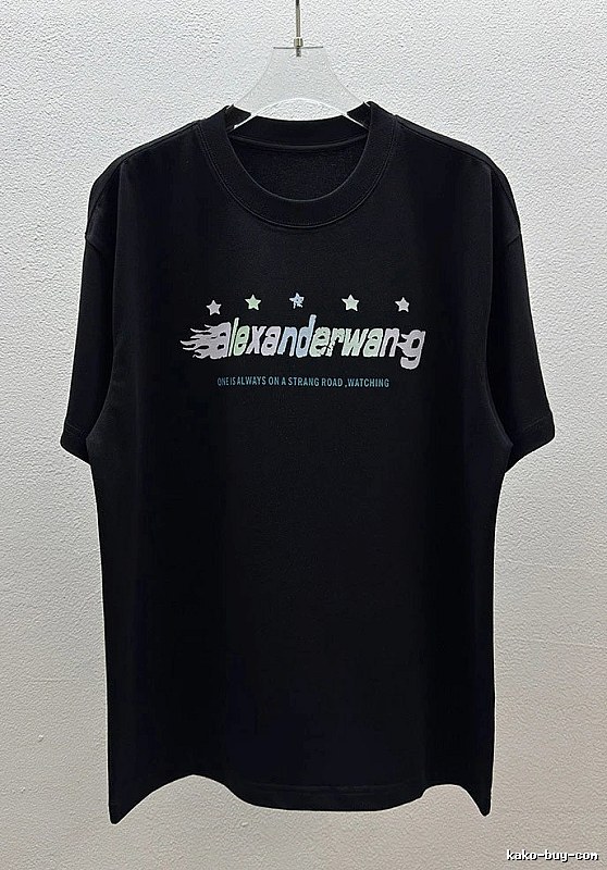 Alexander Wang Star Print Trendy Black T-Shirt