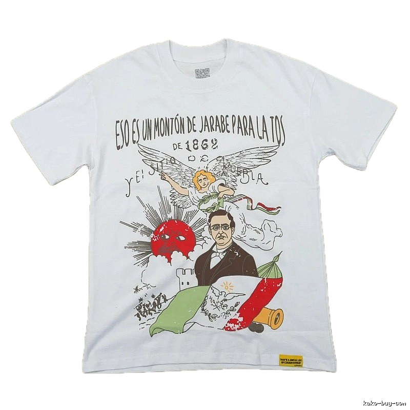 ALOCS Illustration Vintage Street Style White T-Shirt