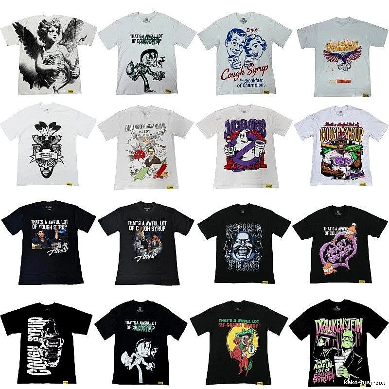 ALOCS Printed American Street Style Multi-color Short-sleeve T-shirt
