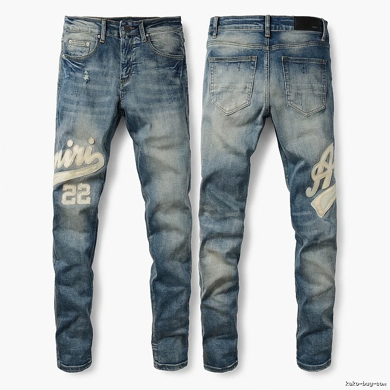 AMI letter-printed jeans
