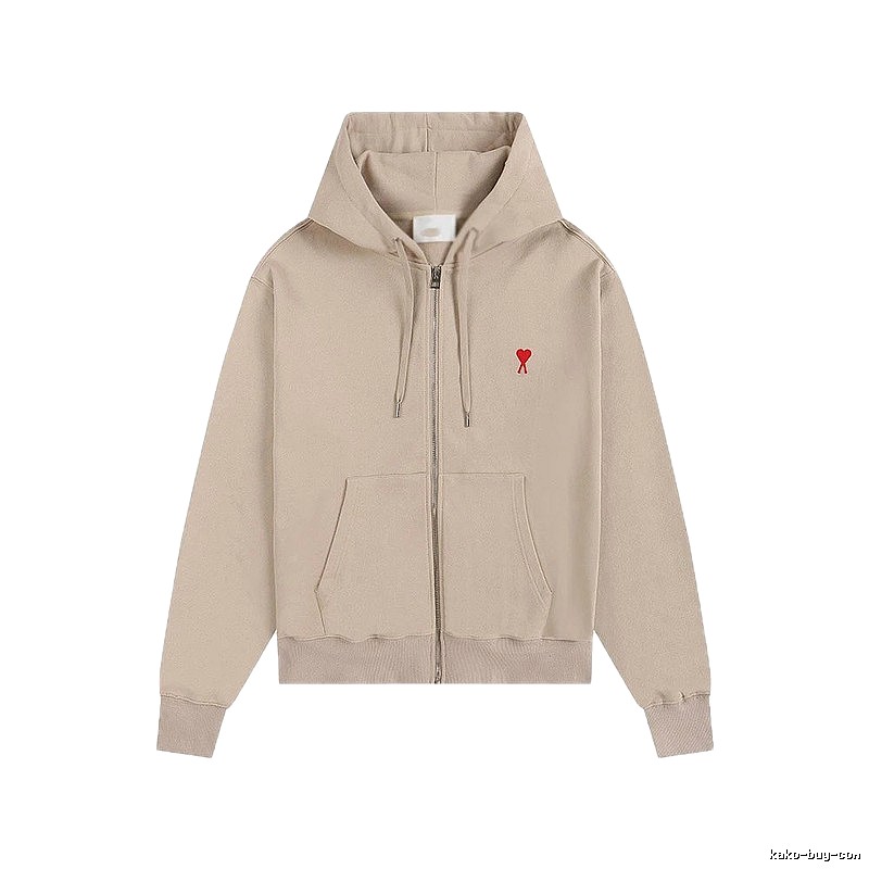 AMI Love Minimalist Style Beige Cardigan