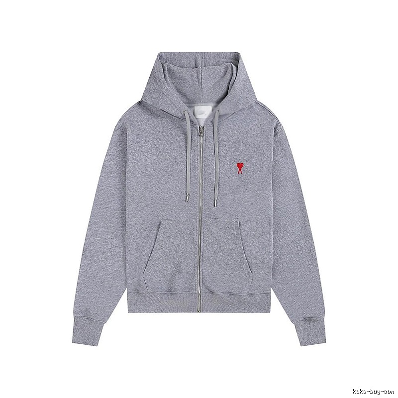 Ami Love Series Trendy Brand Grey Hoodie