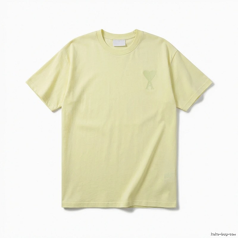 AMI Love Simple Style Yellow T-shirt