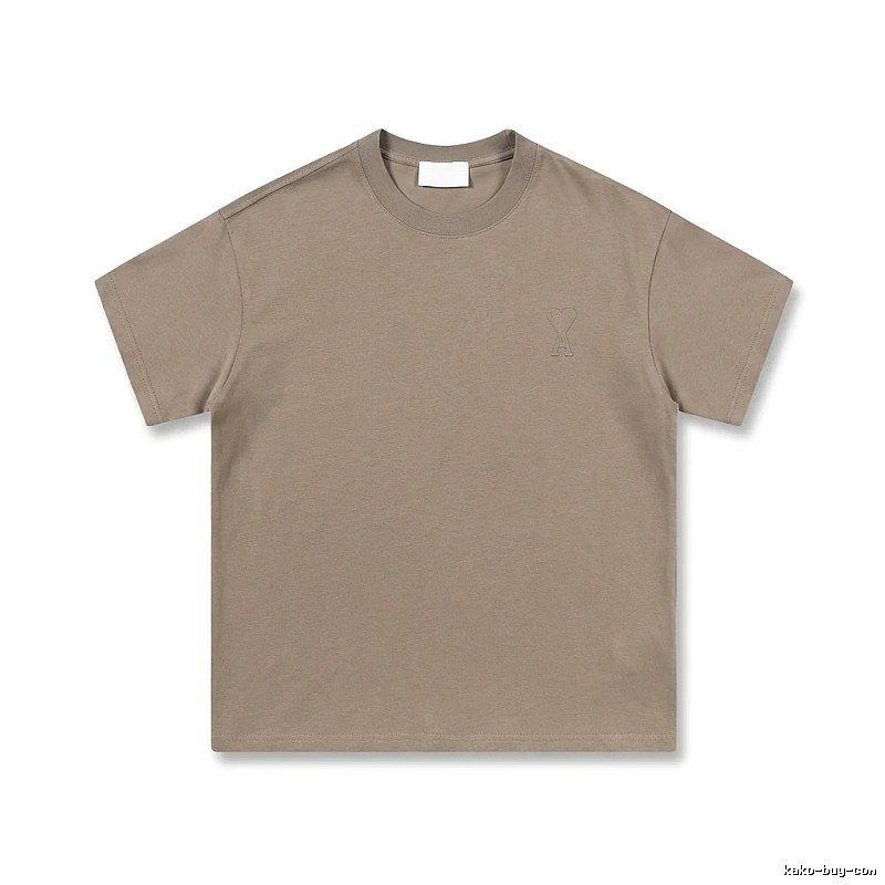 AMI minimalist style khaki T-shirt