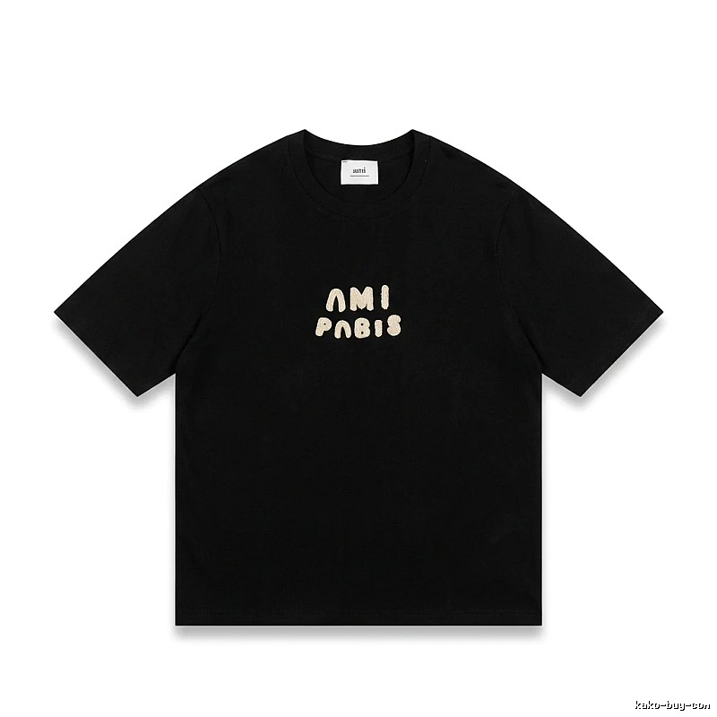 AMI Paris Alphabet Style Black T-shirt