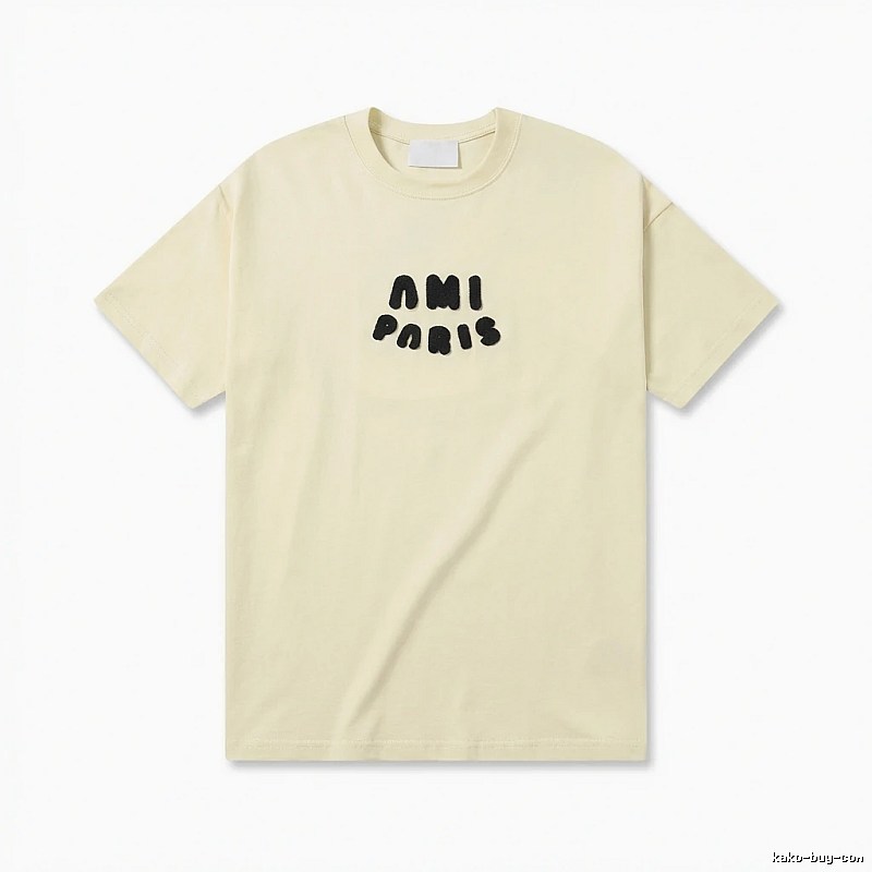 AMI Paris Casual Style Off-White T-shirt