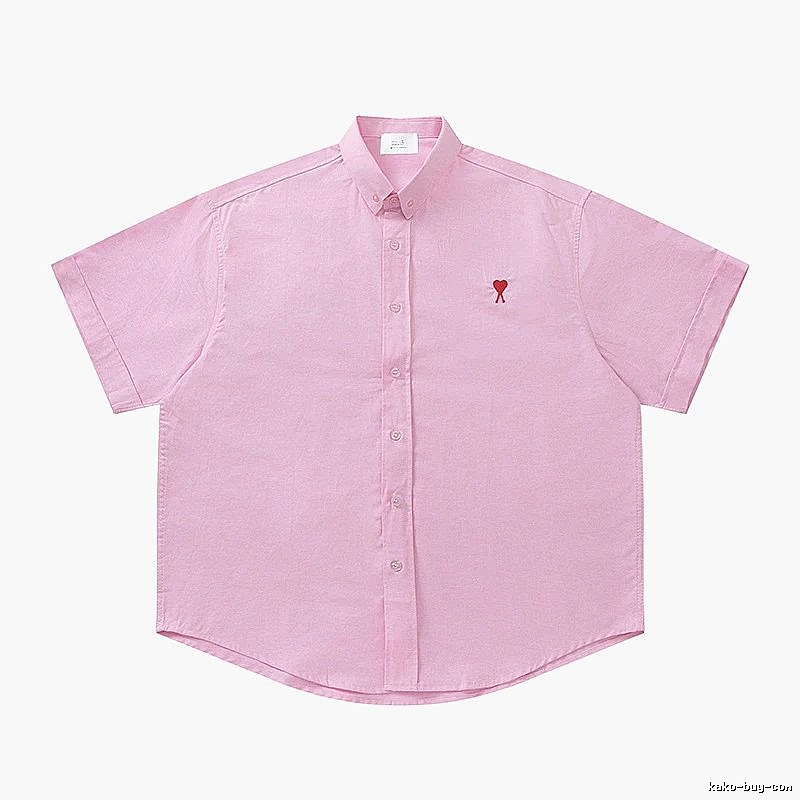 AMI series minimalist style pink shirt