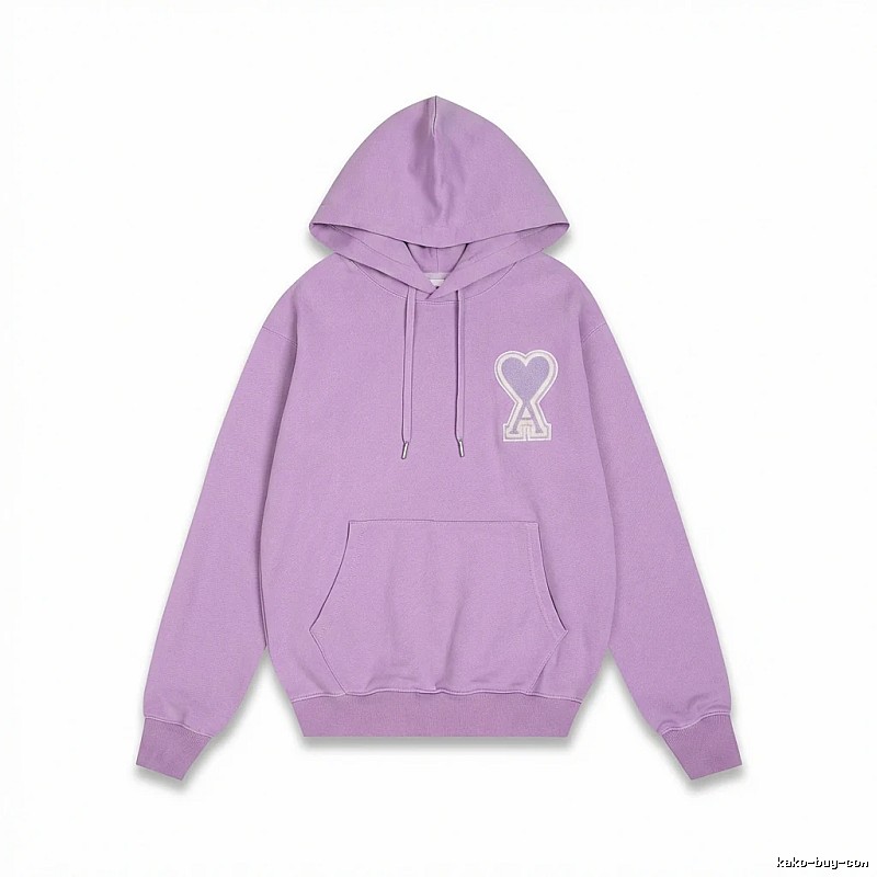 AMI series trendy brand light purple hoodie