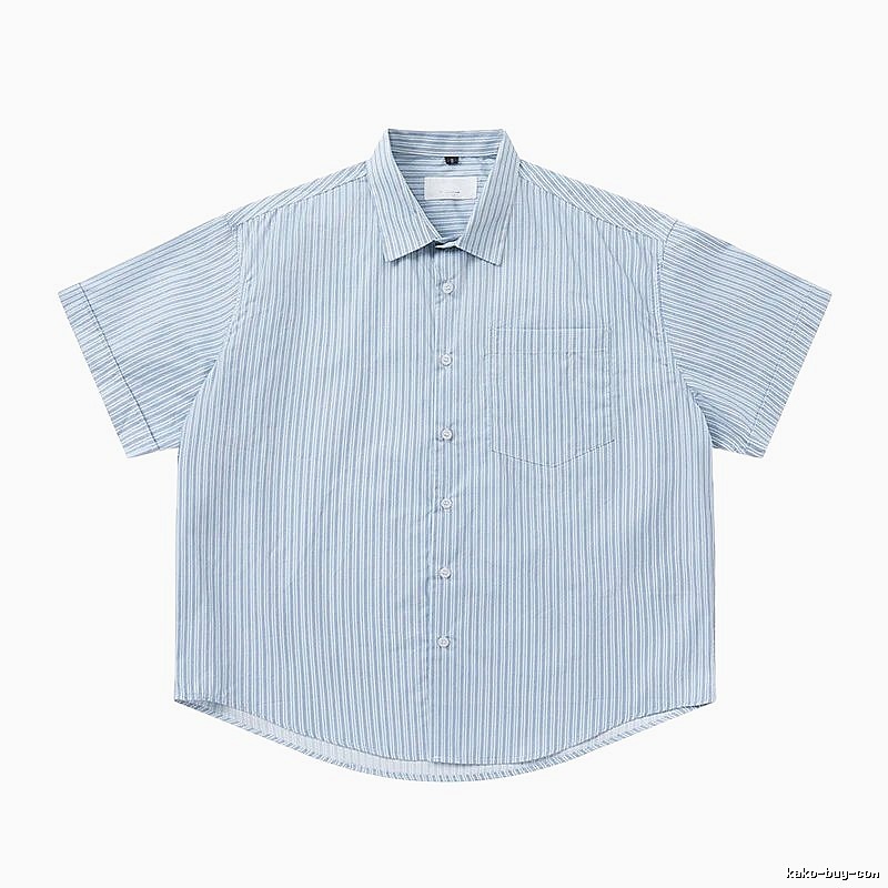 AMI striped minimalist style blue shirt