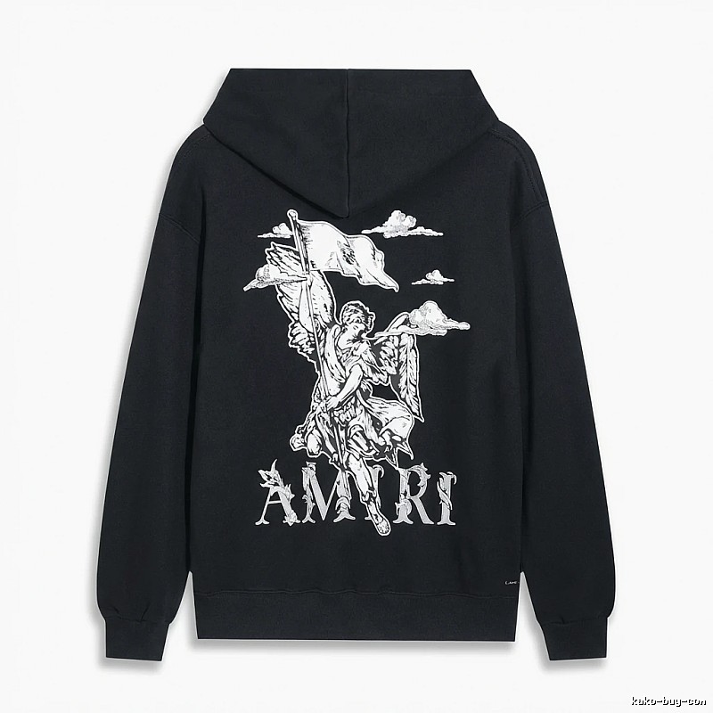 AMIRI Black Sweatshirt with Angel Print