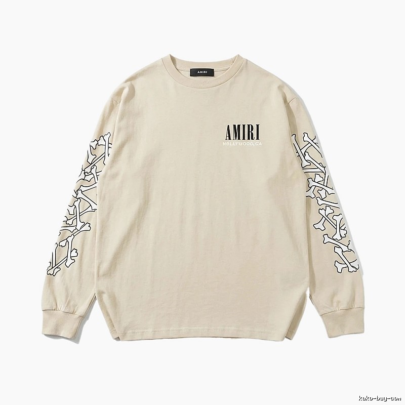 AMIRI Bone Pattern Trendy Beige Sweatshirt
