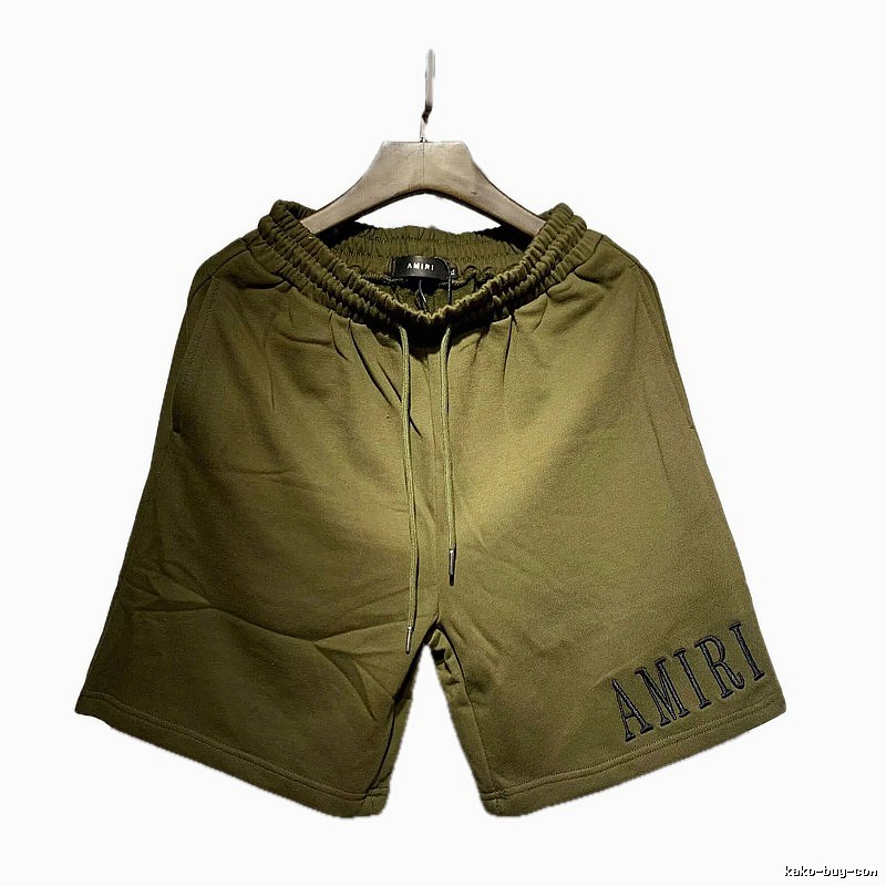 AMIRI Embroidered Casual Style Army Green Shorts