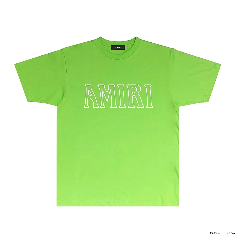 AMIRI Letter Style Fluorescent Green T-Shirt