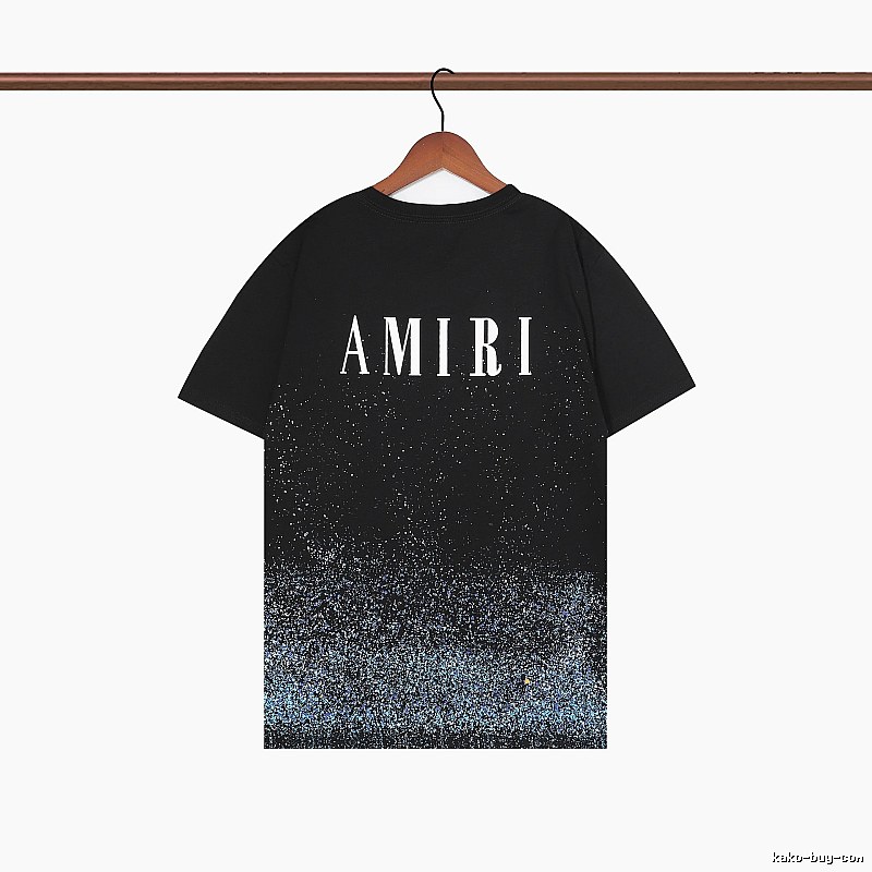 Amiri Premium Style Graphic T-shirt White Blue Amiri for Resort Outfits