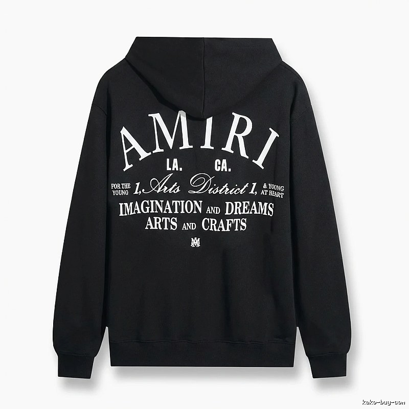 AMIRI printed style black hoodie