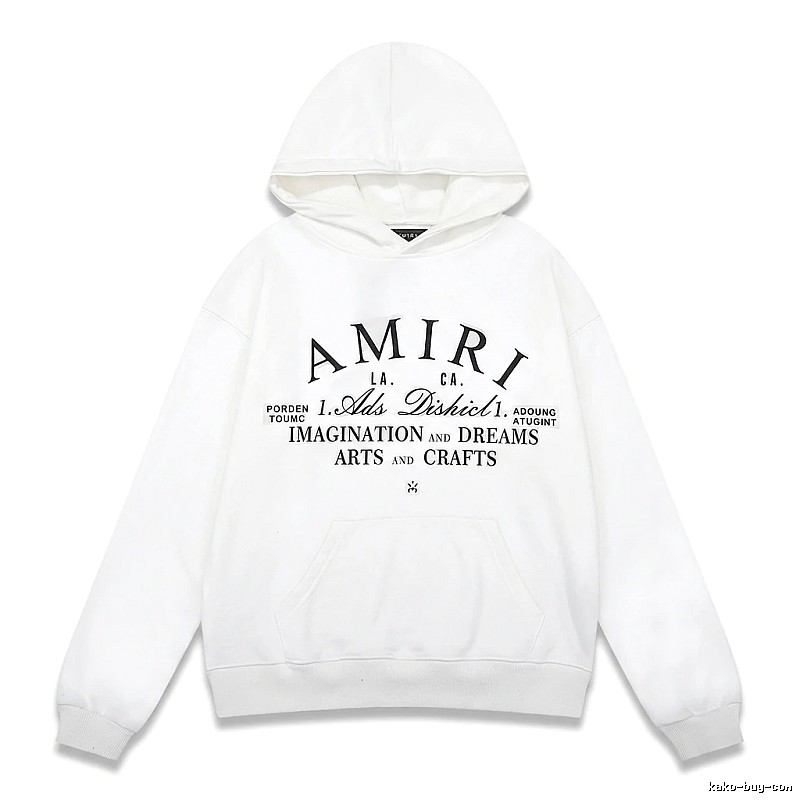 AMIRI retro-style white hoodie