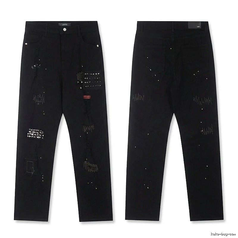 AMIRI Rivet Punk Style Black Pants
