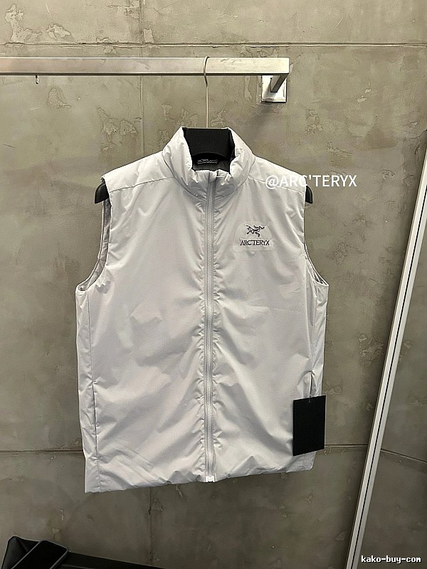Arc'teryx Light Gray Lightweight Shell Vest with sleeveless profile
