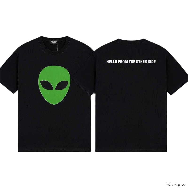Balenciaga Alien Print Trendy Cool Black T-shirt